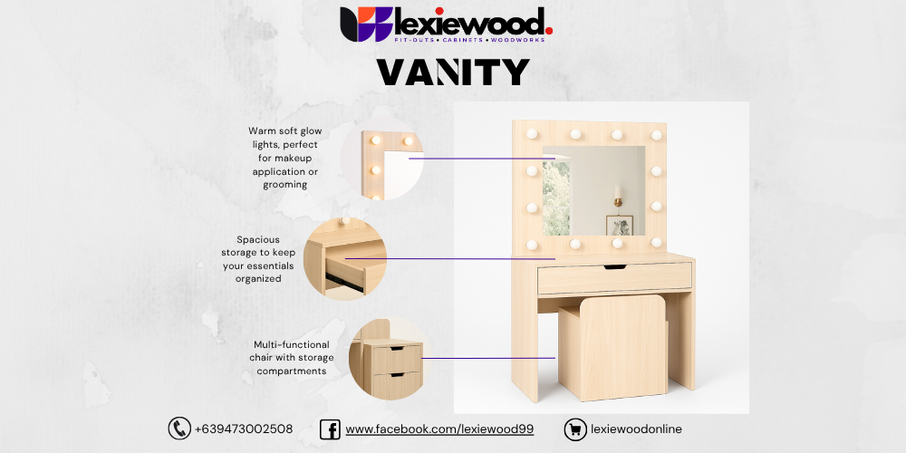 LEX White Vanity Dresser (3 Days Pre Order)