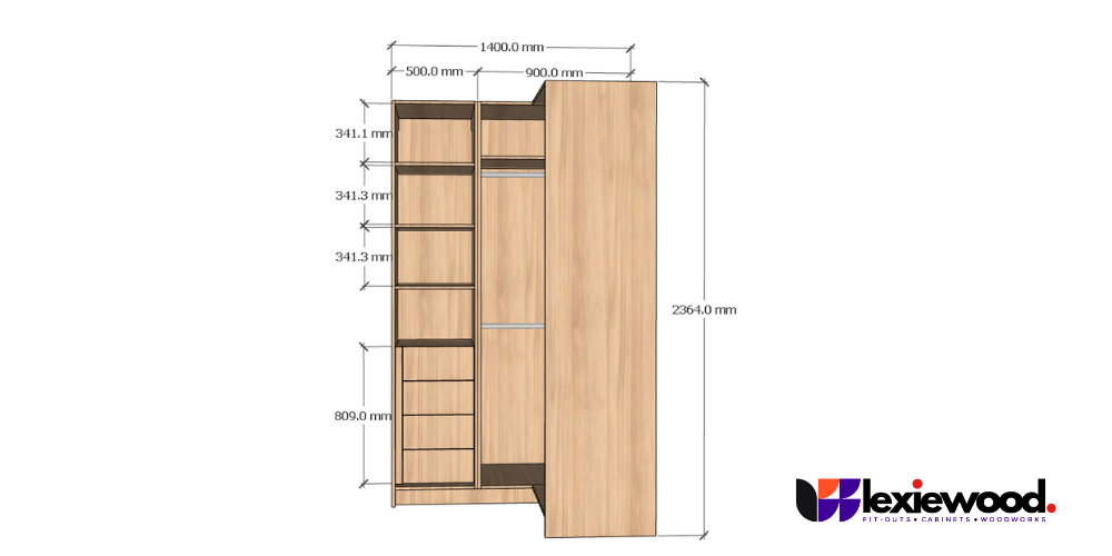 LEX BEDROOM L-SHAPED CABINET