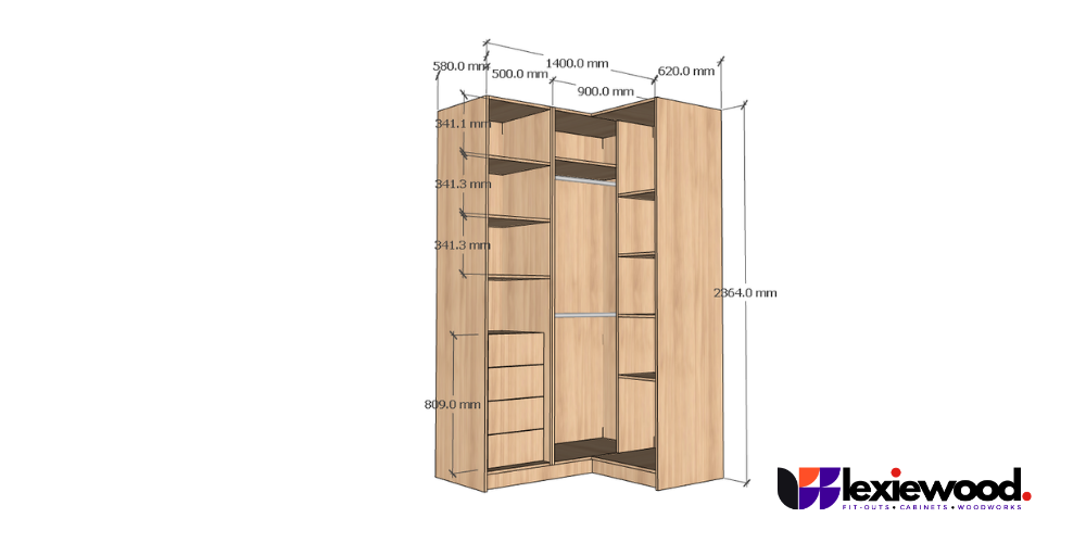 LEX BEDROOM L-SHAPED CABINET