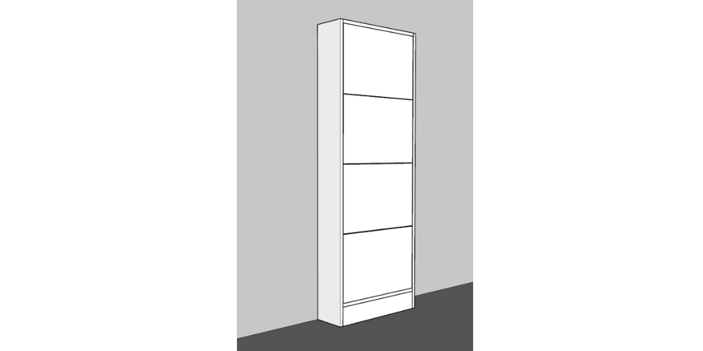 Lex Shoe Rack Cabinet (White) Space-Saving Wooden Organizer