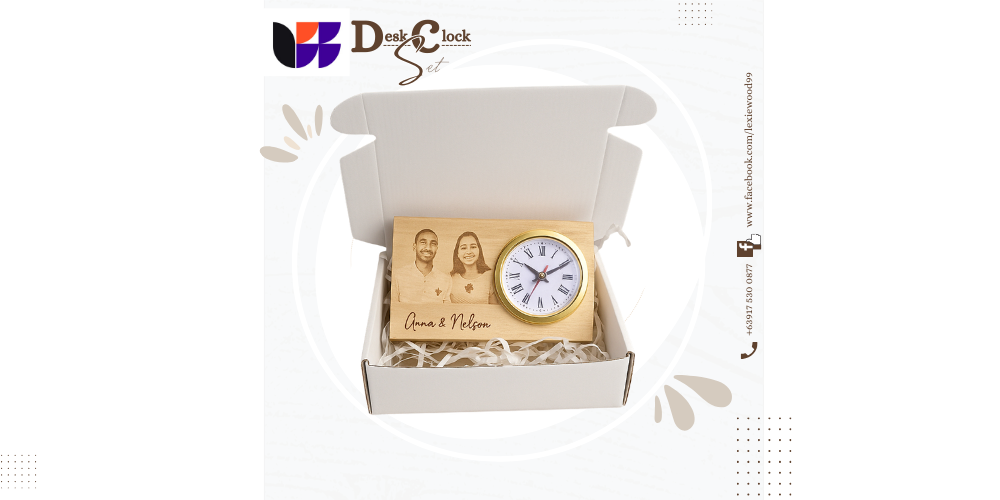 Blank Desk Clock and Stand For Engraving