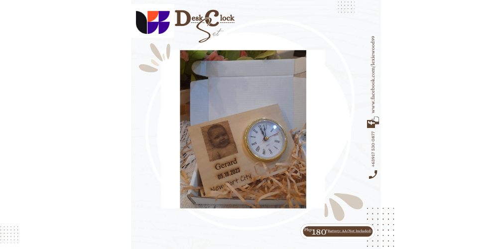 Blank Desk Clock and Stand For Engraving