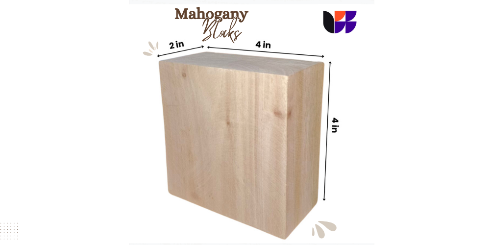 Lexiewood Unfinished Mahogany Blocks for your Craft and DIY project