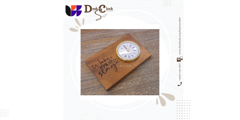 Blank Desk Clock and Stand For Engraving