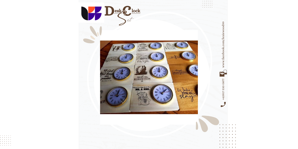 Blank Desk Clock and Stand For Engraving