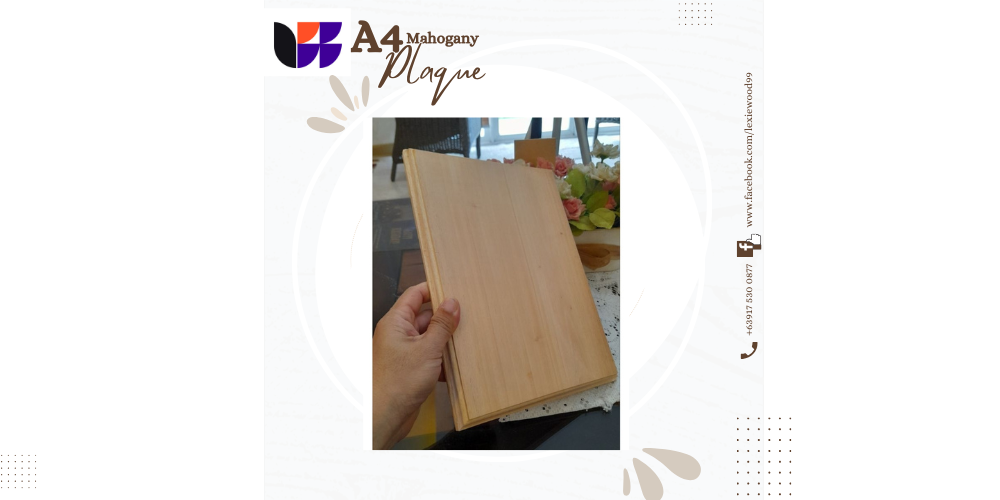 A4 Mahogany Plaque Blank  –  Premium Wood for Engraving &amp; Awards