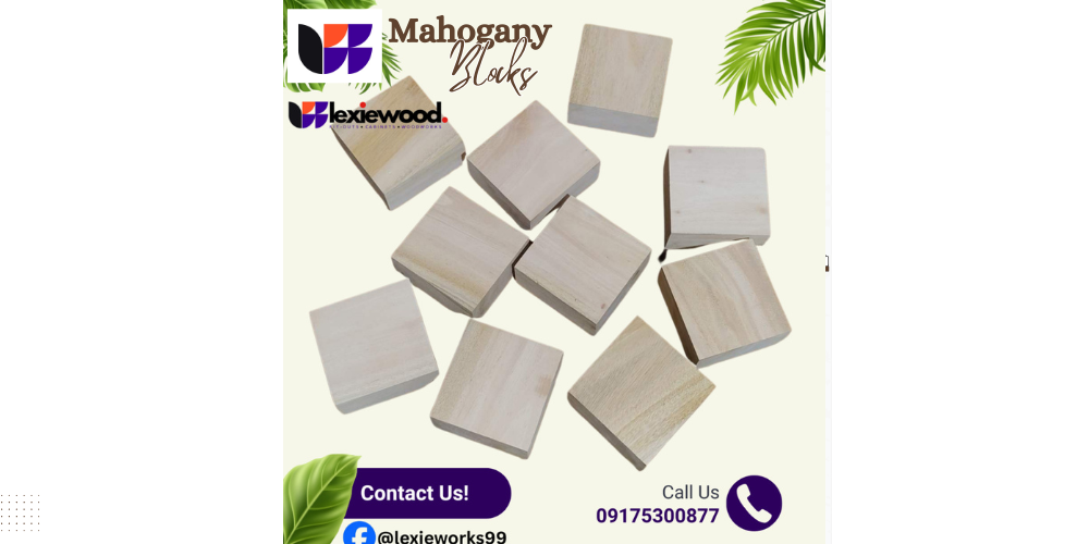 Lexiewood Unfinished Mahogany Blocks for your Craft and DIY project