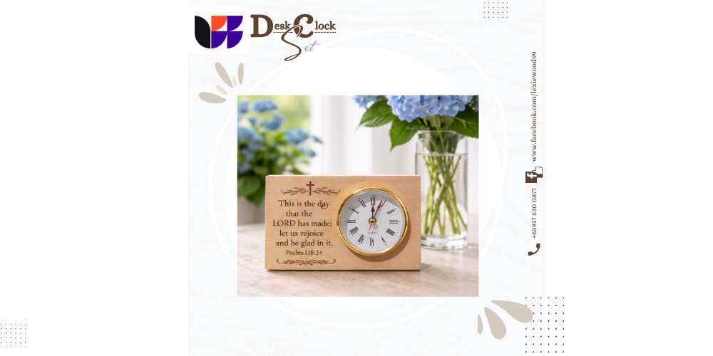 Blank Desk Clock and Stand For Engraving