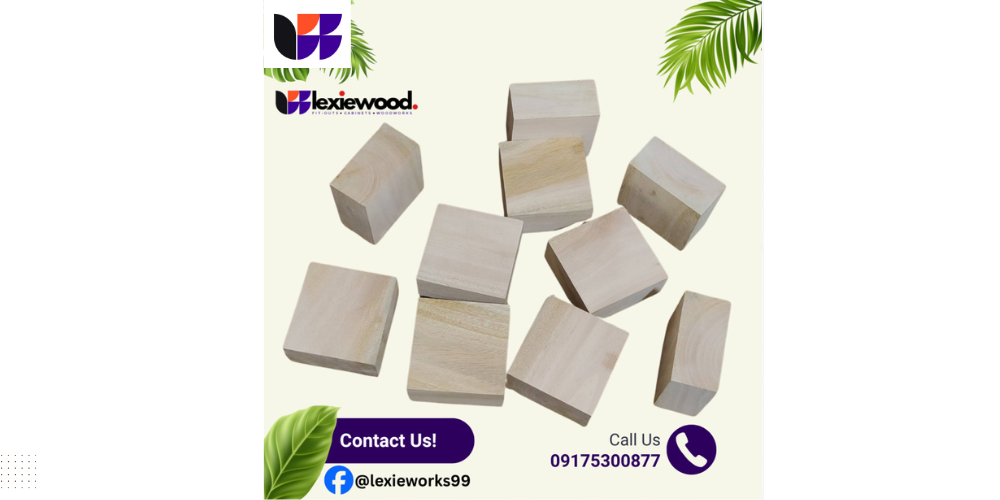 Lexiewood Unfinished Mahogany Blocks for your Craft and DIY project