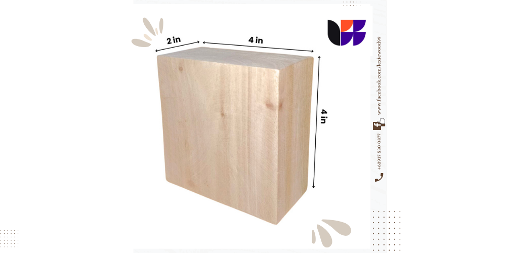 Lexiewood Unfinished Mahogany Blocks for your Craft and DIY project