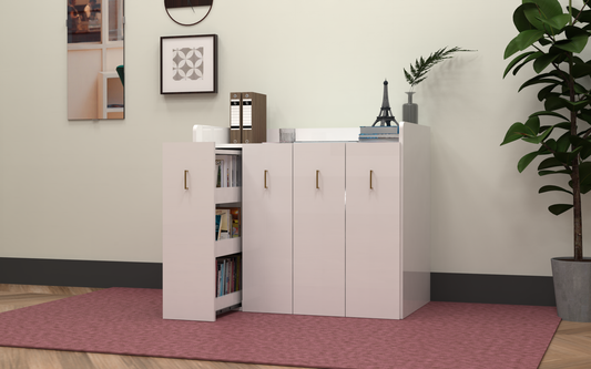 LEXIE WOOD VERTICAL PULLOUT CABINET (3 Days Pre Order)