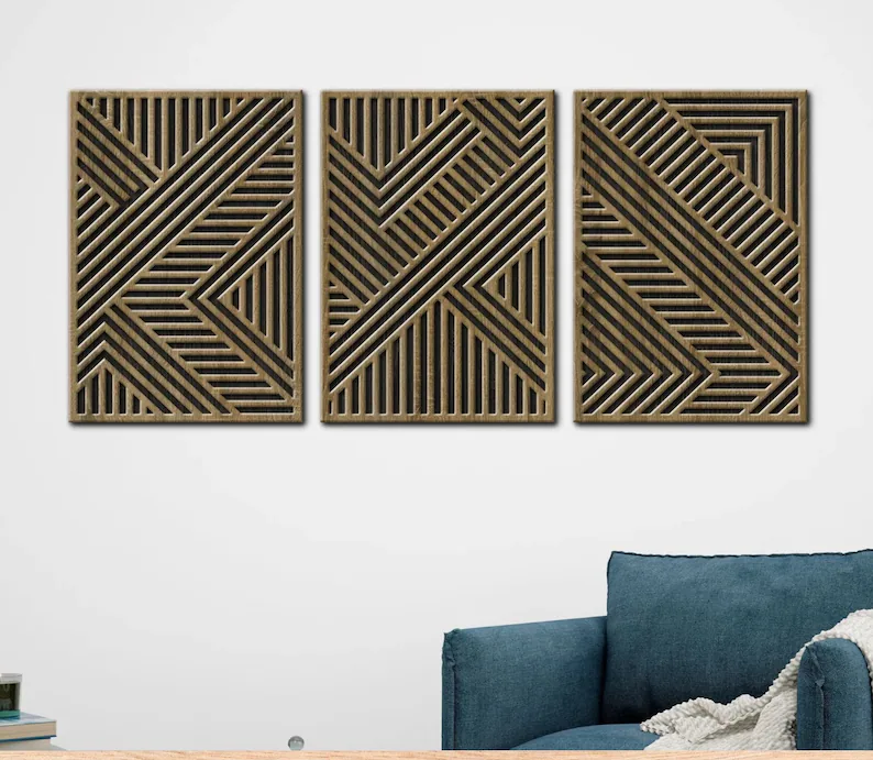 3 panel wall art for Sala