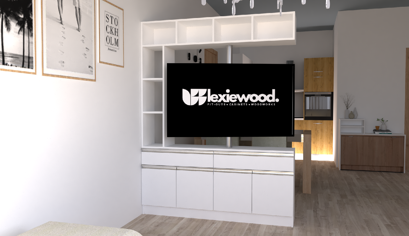 Modern Custom Rotating TV Cabinet Divider
