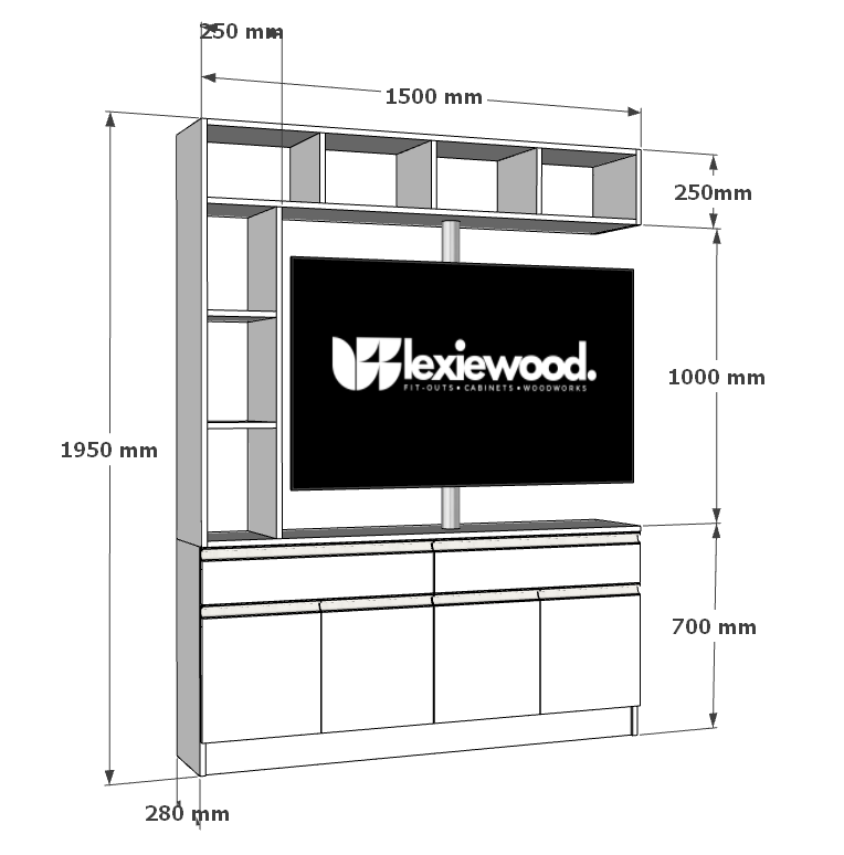 Modern Custom Rotating TV Cabinet Divider
