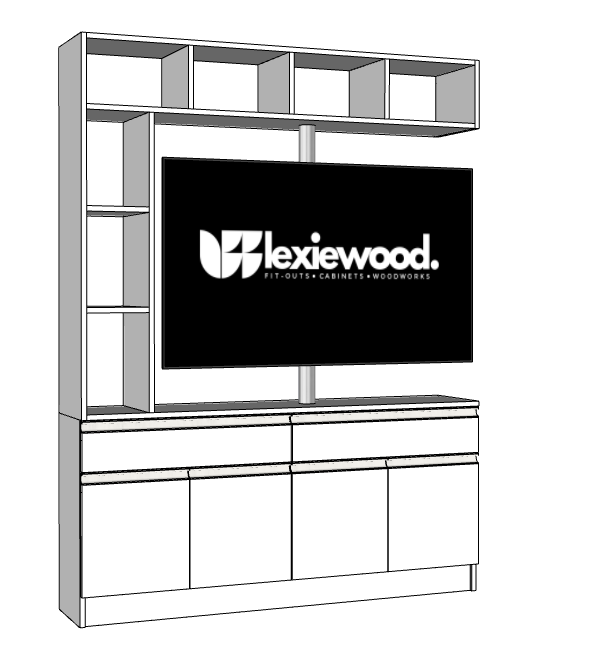 Modern Custom Rotating TV Cabinet Divider