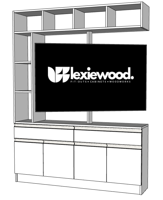 Modern Custom Rotating TV Cabinet Divider