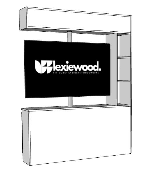 Modern Custom Rotating TV Cabinet Divider