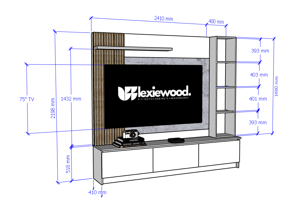 MODERN TV CABINET WALL MOUNTED V3