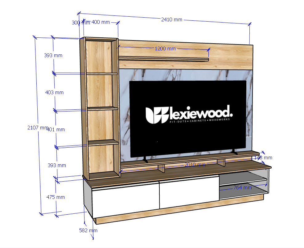 MODERN TV CABINET WALL MOUNTED V4