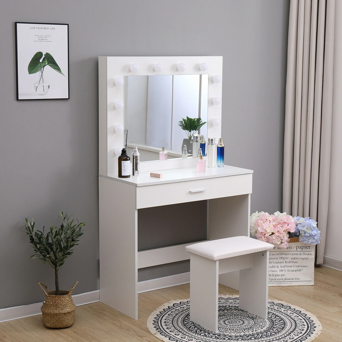 LEX White Vanity Dresser (3 Days Pre Order)