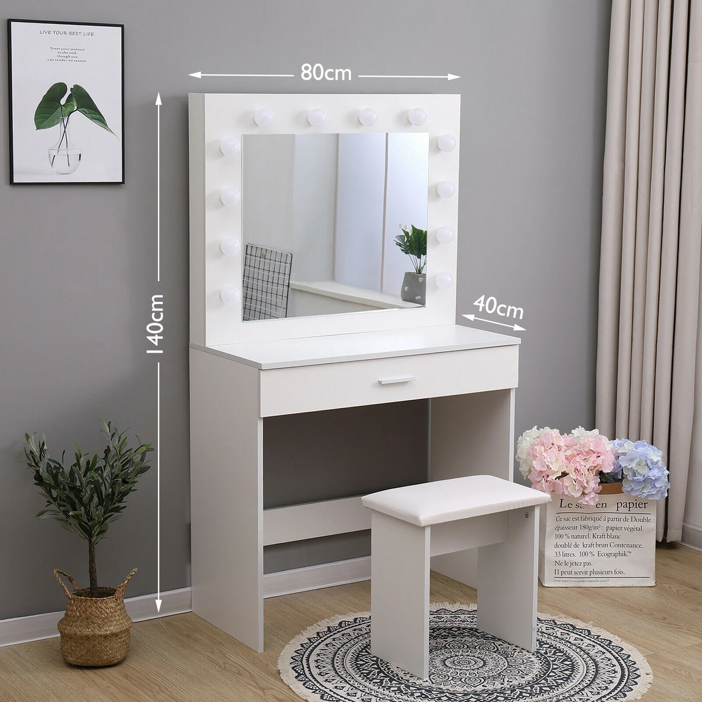 LEX White Vanity Dresser (3 Days Pre Order)